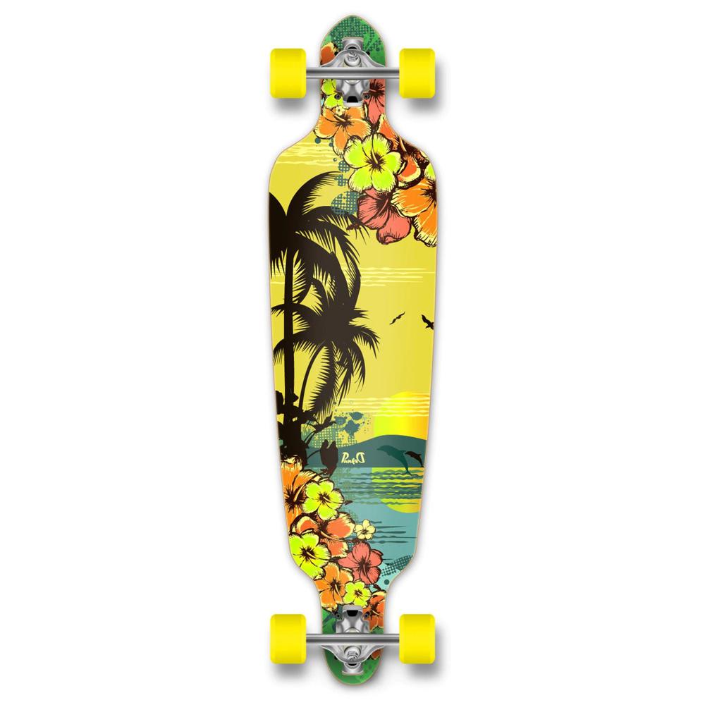 Punked Drop Through 40" Longboard - Tropical Day - Complete