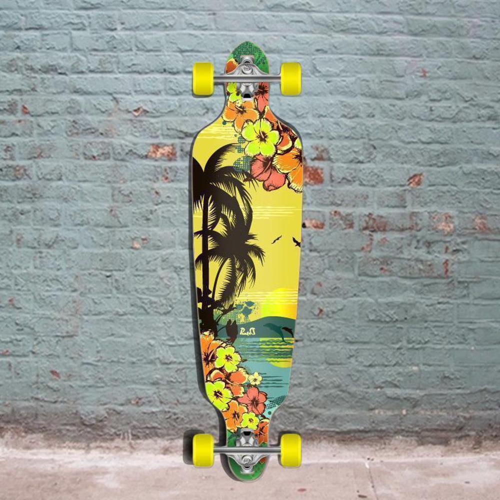 Punked Drop Through 40" Longboard - Tropical Day - Complete - Image 2