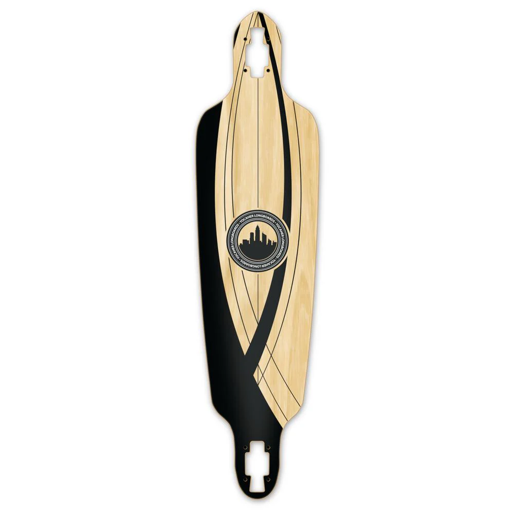 Punked Drop Through Longboard Deck - Crest Onyx