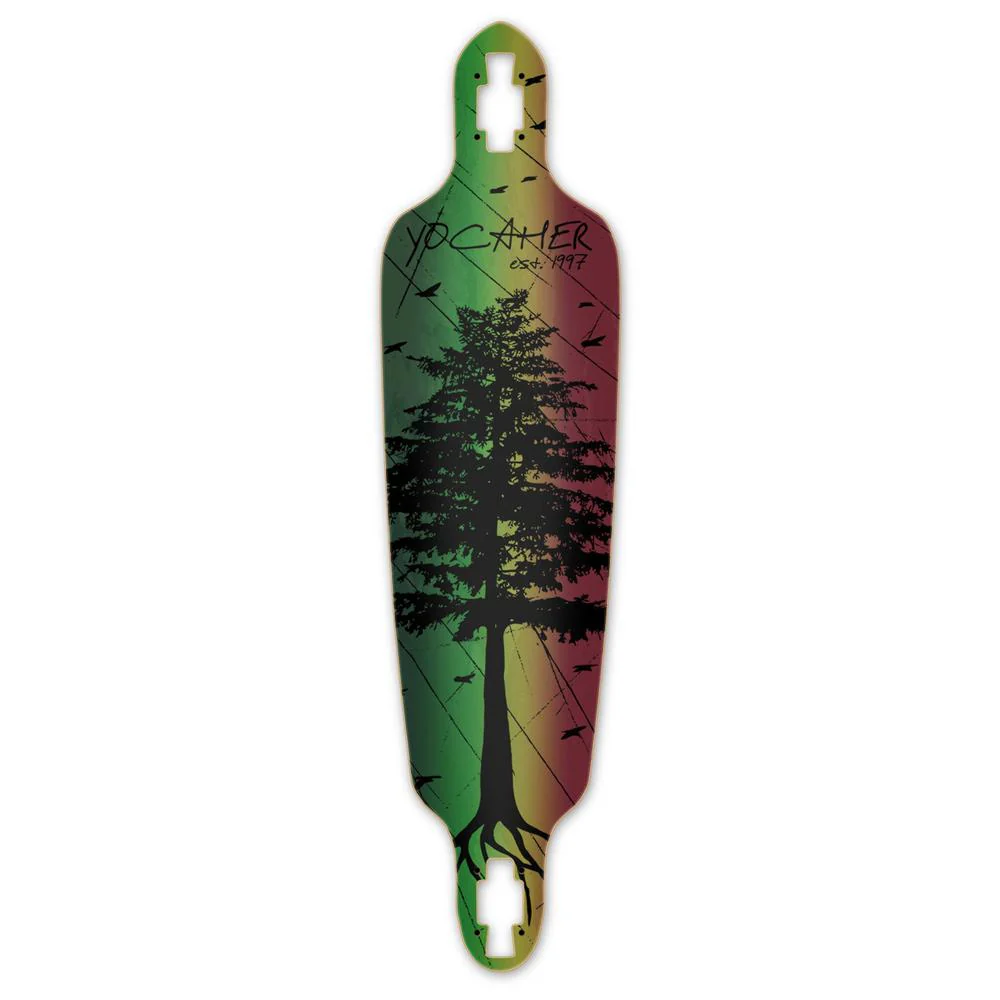 Punked Drop Through Longboard Deck - In the Pines : Rasta
