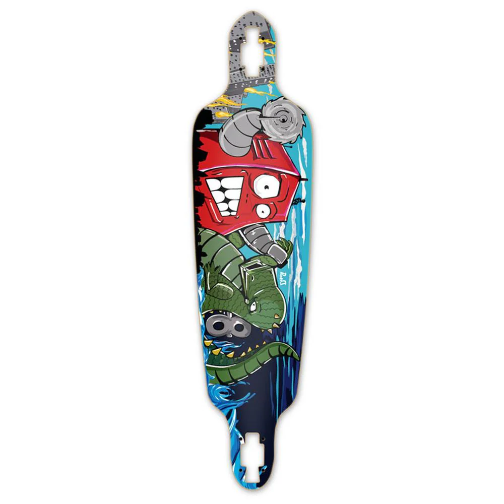 Punked Drop Through Robot Longboard Deck