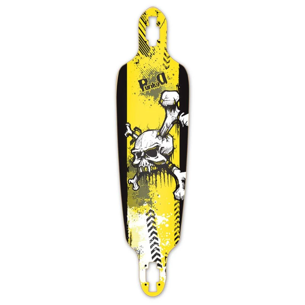 Punked Drop Through YSkull Longboard Deck