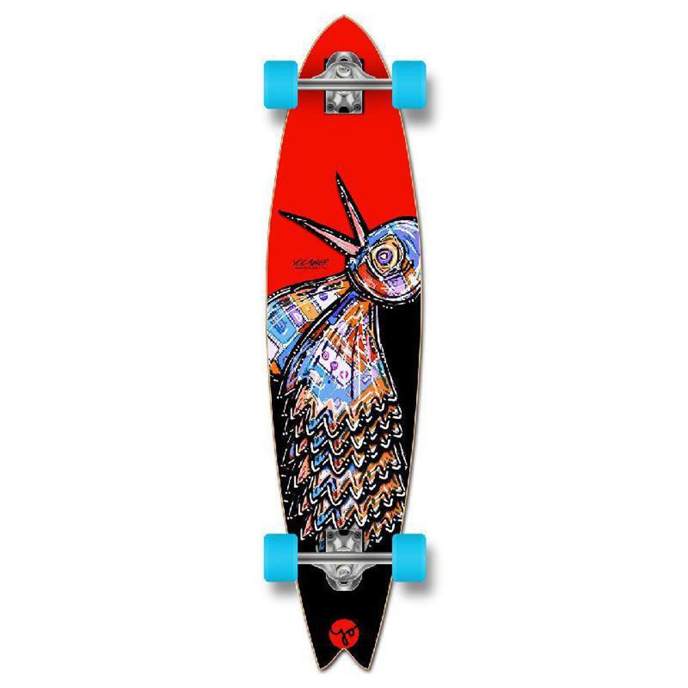 Punked The Bird Red Fishtail Longboard