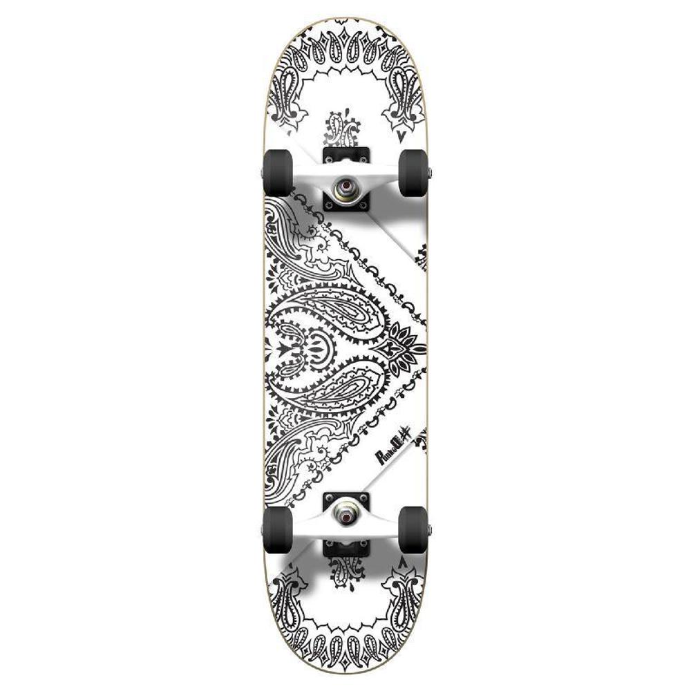 Punked Graphic Complete Skateboard - Bandana White