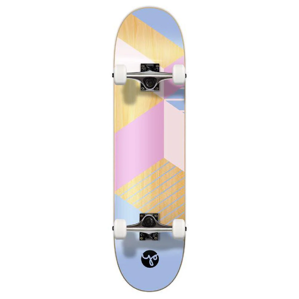 Punked Graphic Skateboard Complete - Geometric Series - Purple