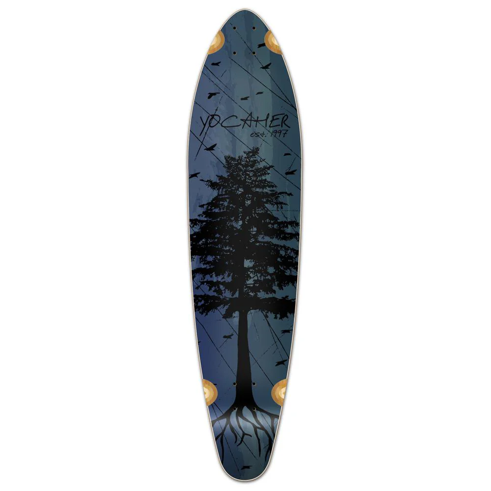 Punked Kicktail Longboard Deck - In the Pines : Blue