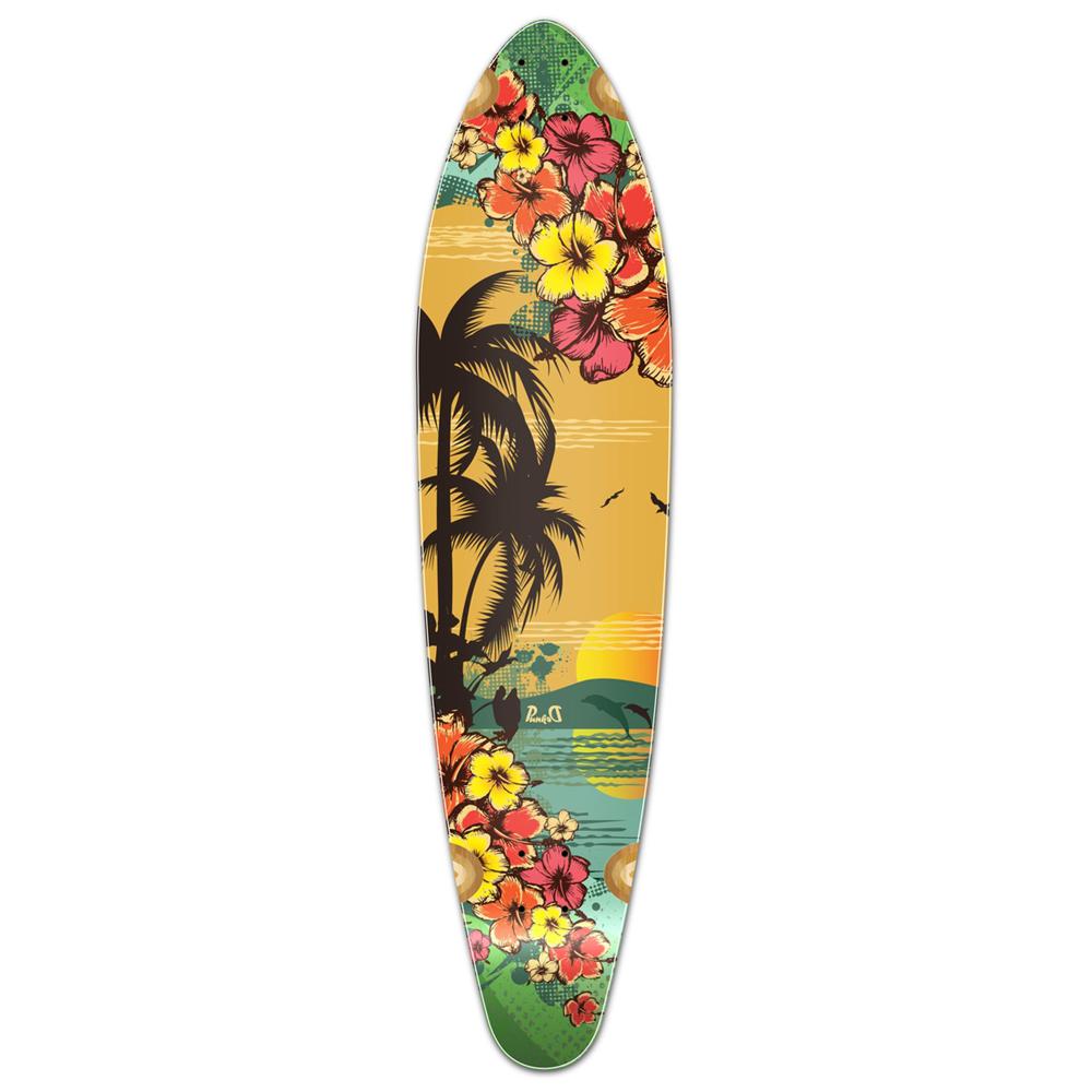 Punked Kicktail Tropical Day Longboard Deck