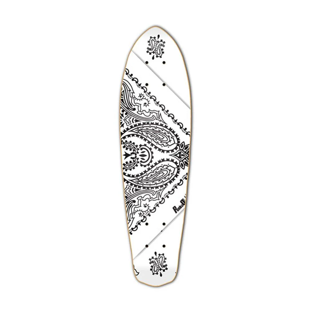 Punked Micro Cruiser  Deck - Bandana White