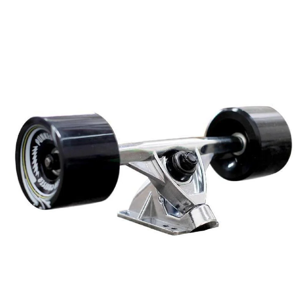 Punked Old School Longboard Complete - Black Digital Wave - Image 5