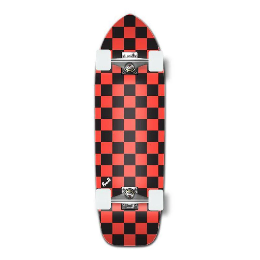 Punked Old School Longboard Complete - Checker Orange