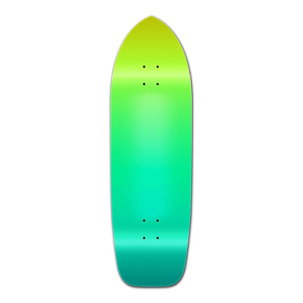 Punked Old School Longboard Deck - Gradient Green