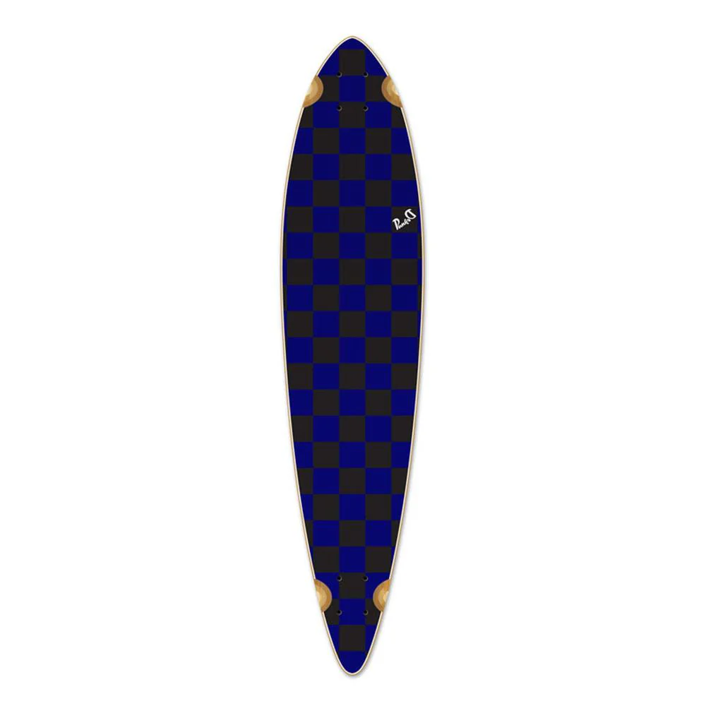 Punked Pintail Longboard Deck Checker Blue
