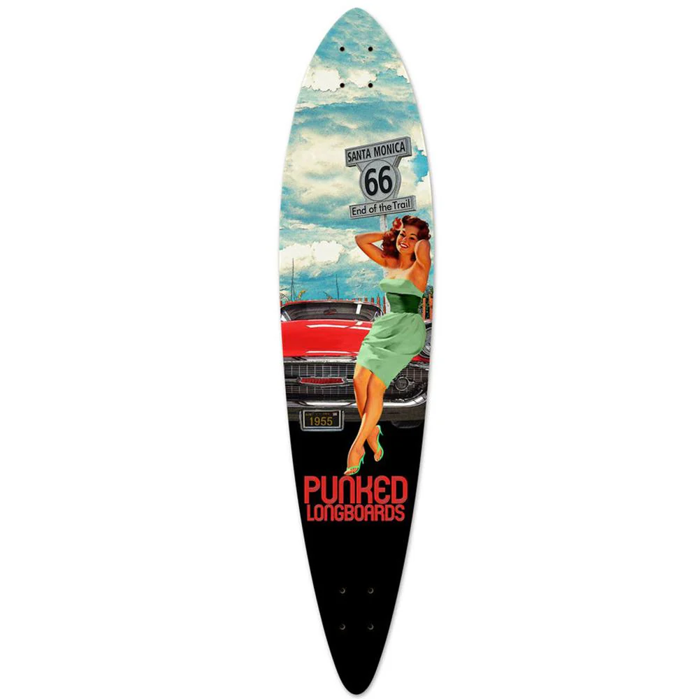 Punked Pintail Longboard Deck - Route 66 Series - RTE-66
