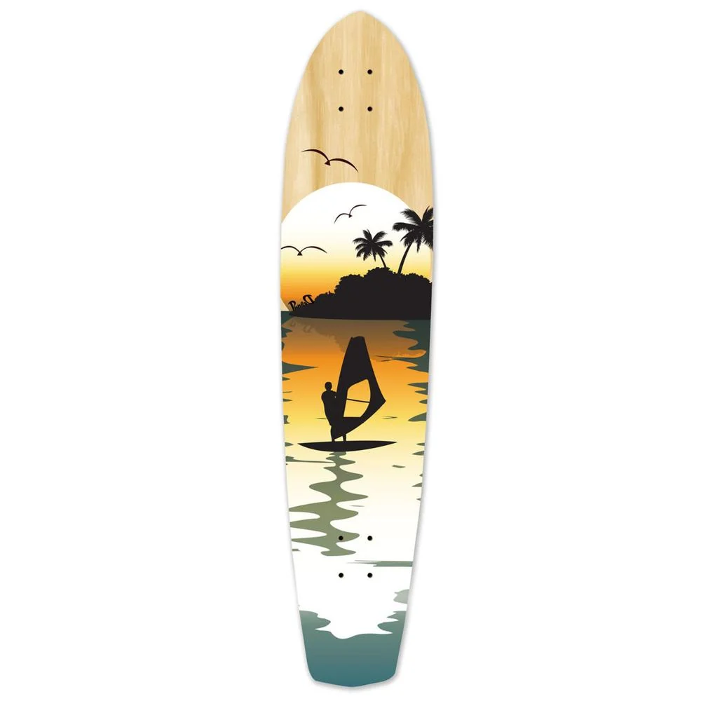 Punked Slimkick Longboard Deck - Natural Surfer