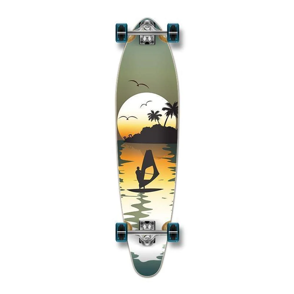 Punked Surfer Sunset Beach Green Kicktail 40 inches Longboard
