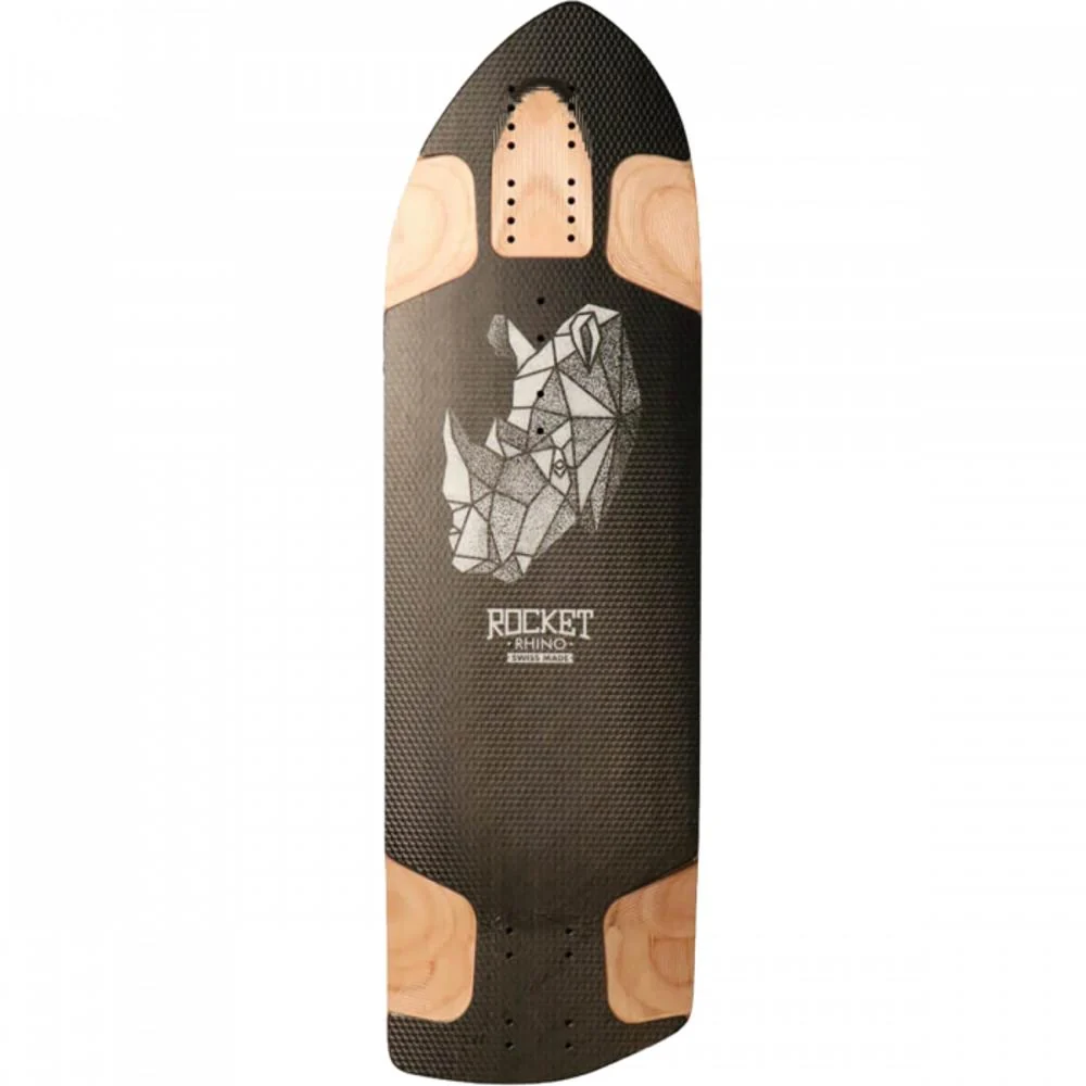 Rocket Rhino Asymmetric Racetail (Goofy) 30" Downhill Freeride Longboard Deck