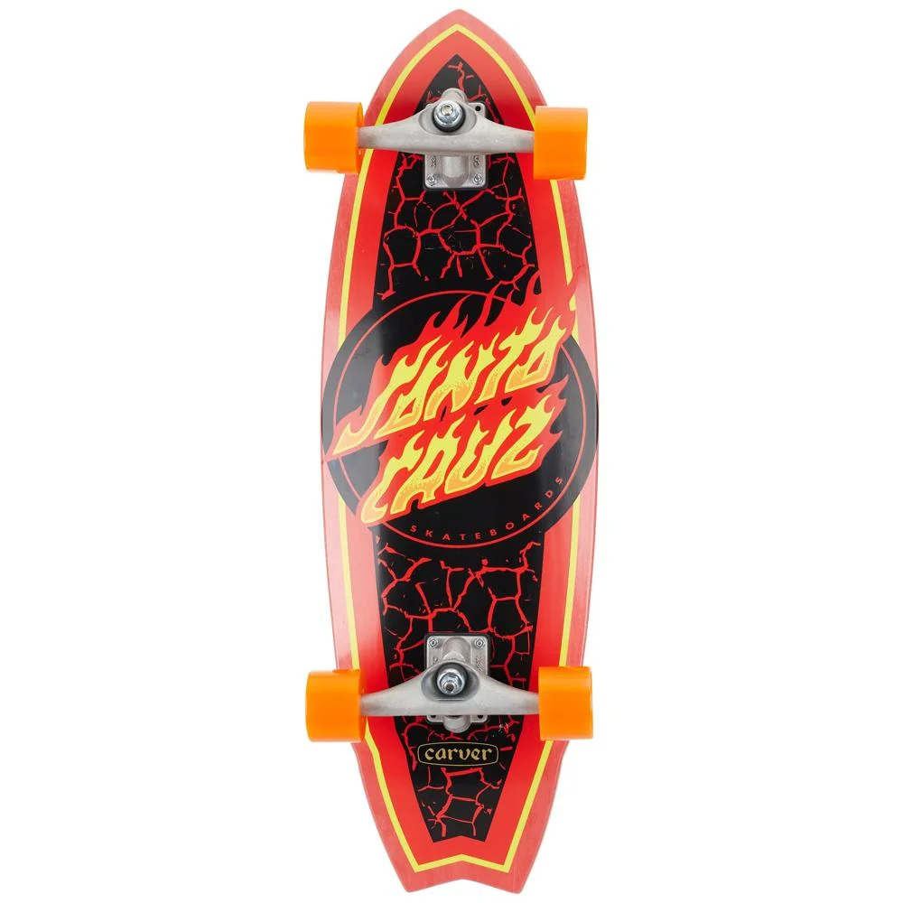 Santa Cruz Flame Dot Shark Surfskate 32" Cruiser Longboard