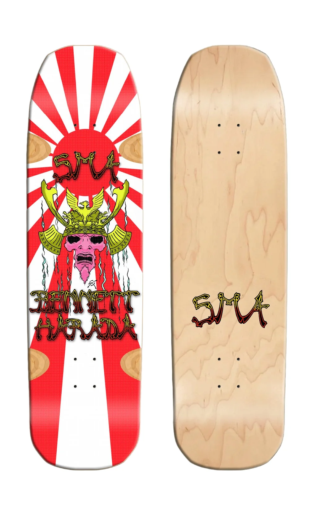 Santa Monica Airlines Harada Tiger Samurai 9" Skateboard Deck - Smart Tech - Image 2