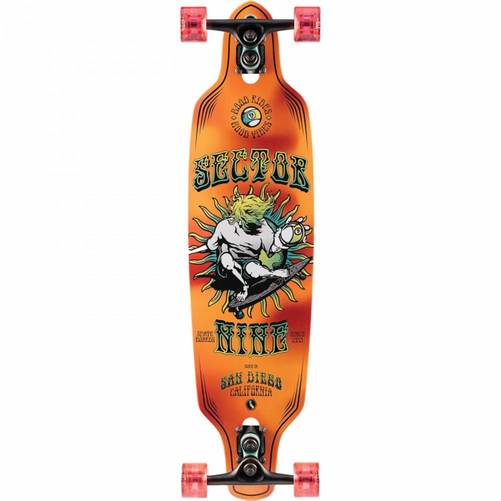 Sector 9 Mini Fractal Orange 34" Sidewinder Surfskate Longboard
