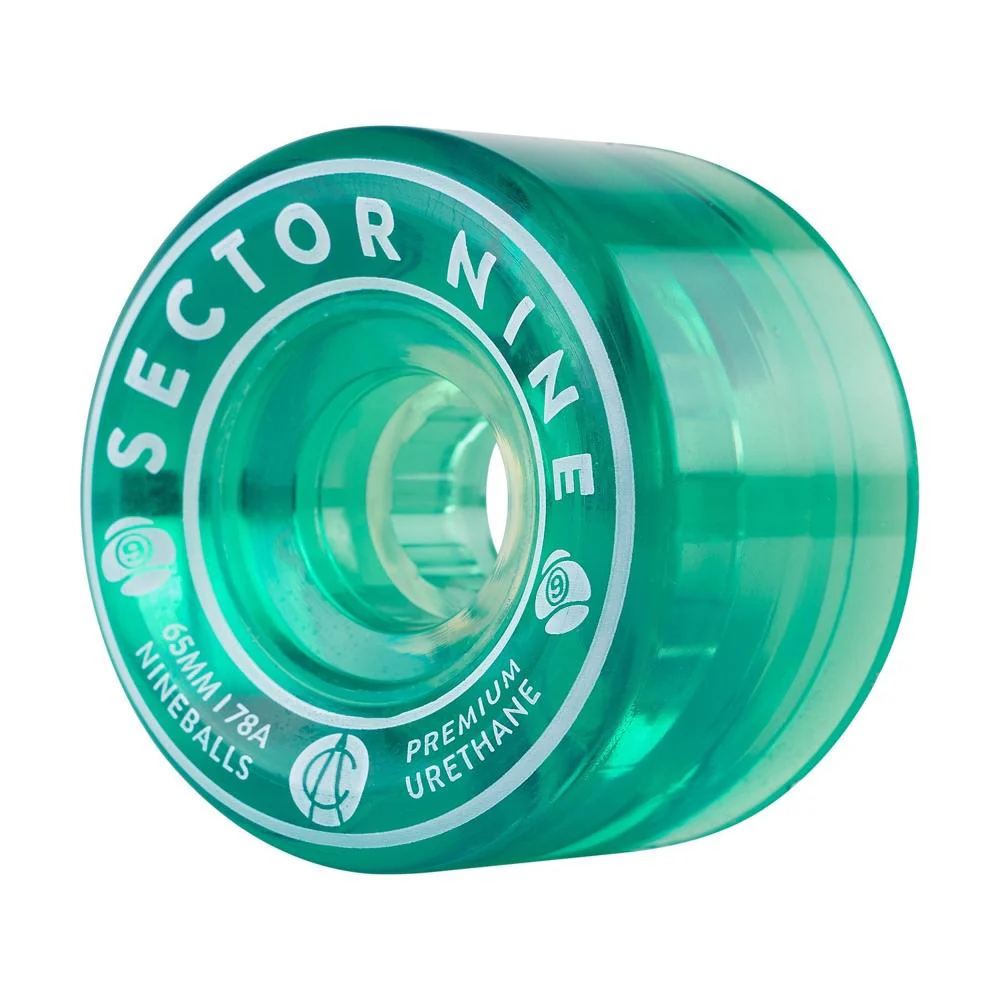 Sector 9 Nineballs 65mm 78A Clear Green Wheels | Set of 4 - Image 2