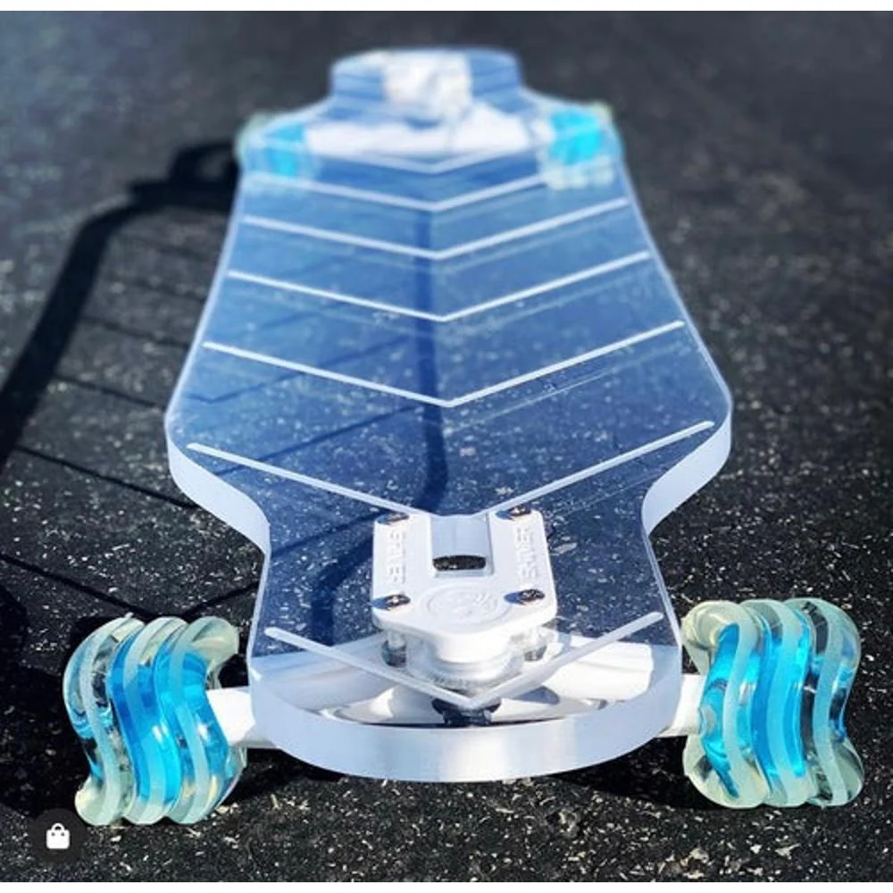 Shark Wheel DNA Clear with Blue Hub DNA 72mm 78a Longboards Wheels - Image 3
