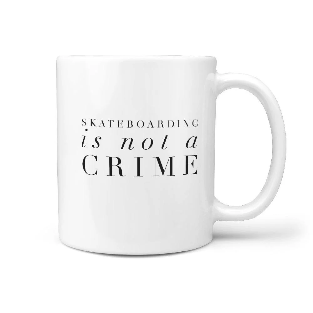 Skateboarding is not a Crime - Funny Coffee Mug for Skater - Image 2