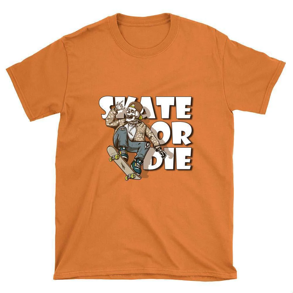 Skeleton with Flannel Shirt Skate or Die T-Shirt - Image 3