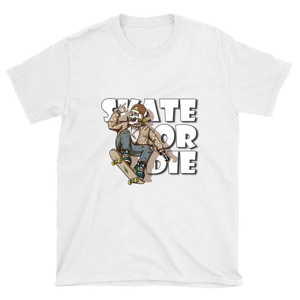 Skeleton with Flannel Shirt Skate or Die T-Shirt - Image 5