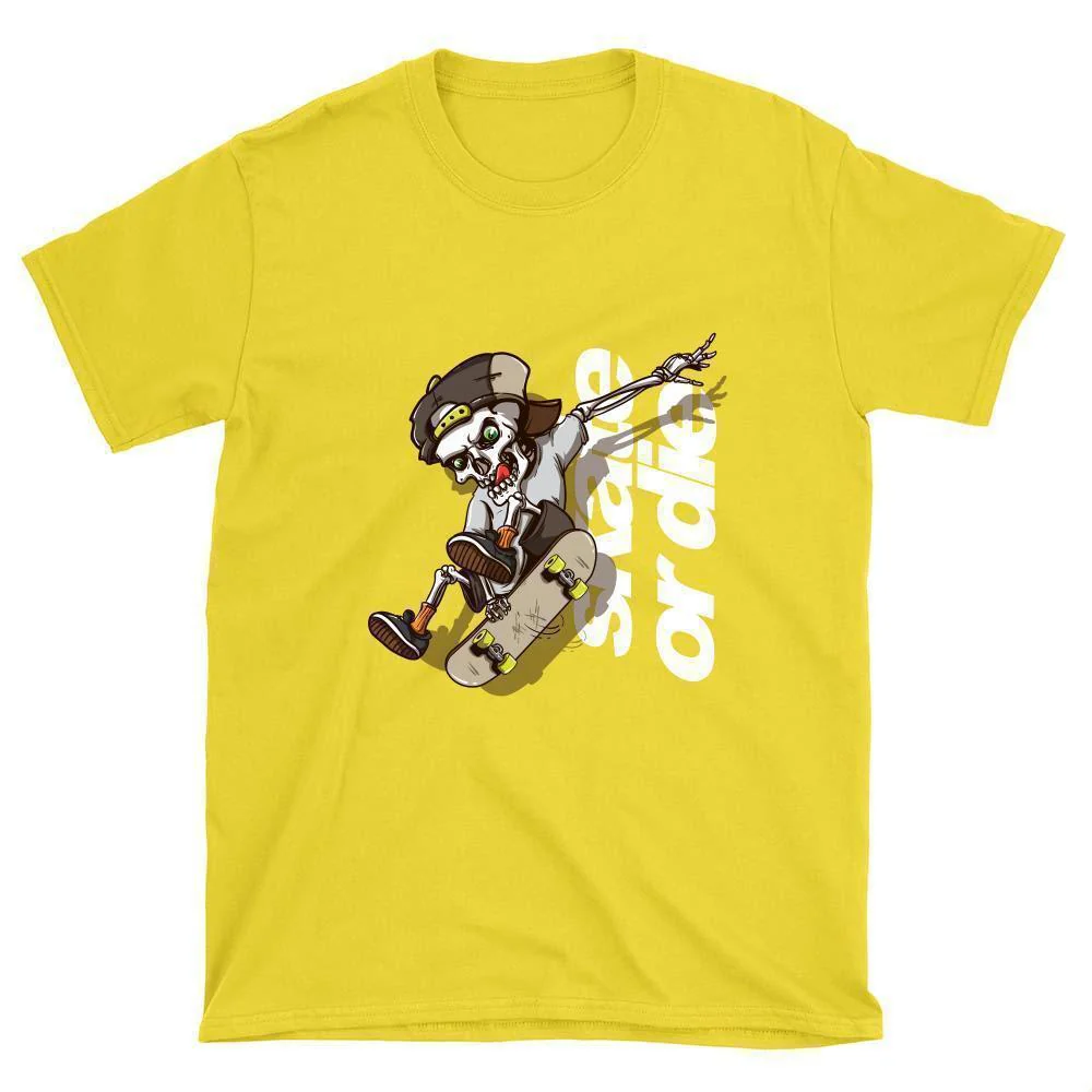Skeleton Skate or Die Skateboard T-Shirt - Image 6