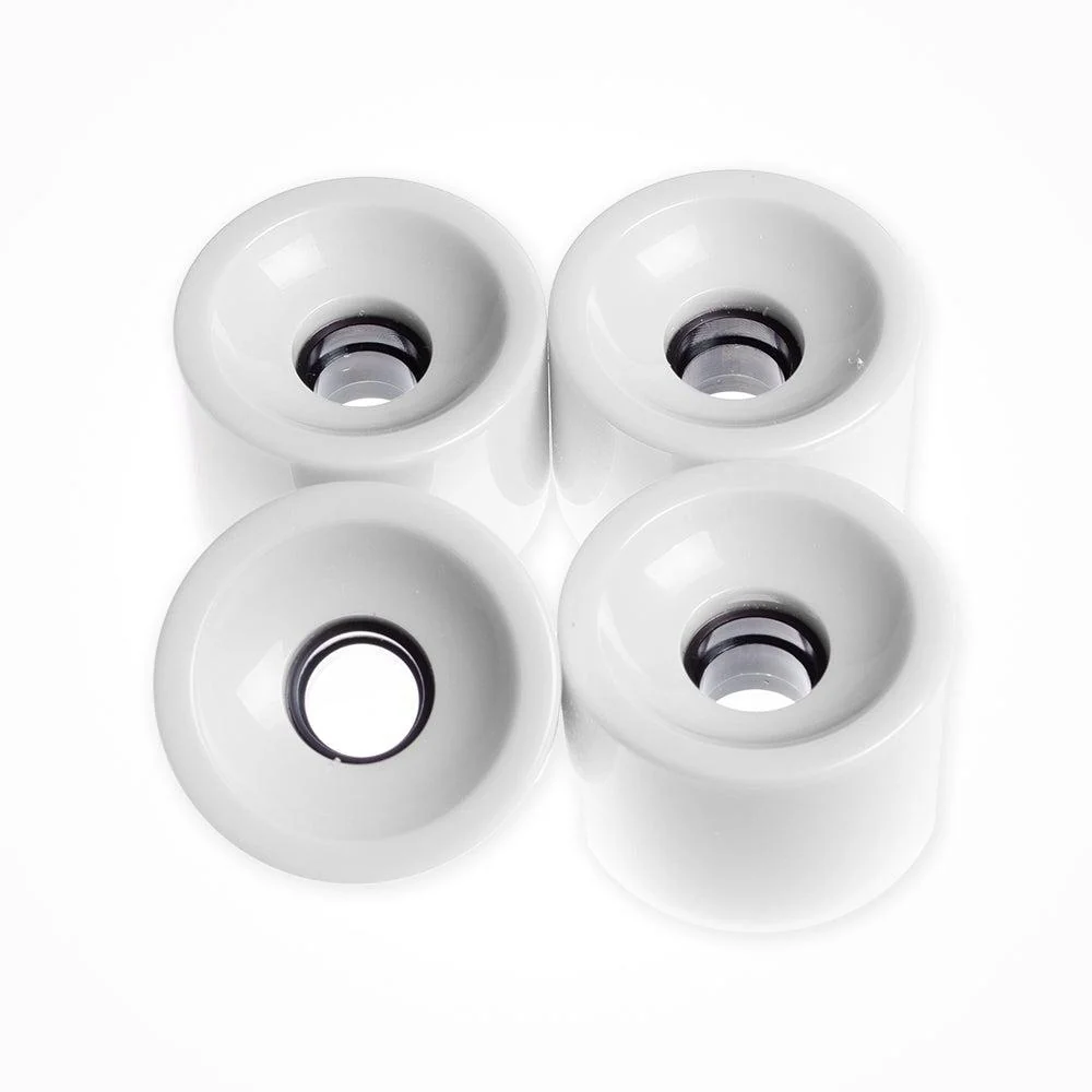 Solid White Square Lipped Longboard Wheels 70mm x 80a