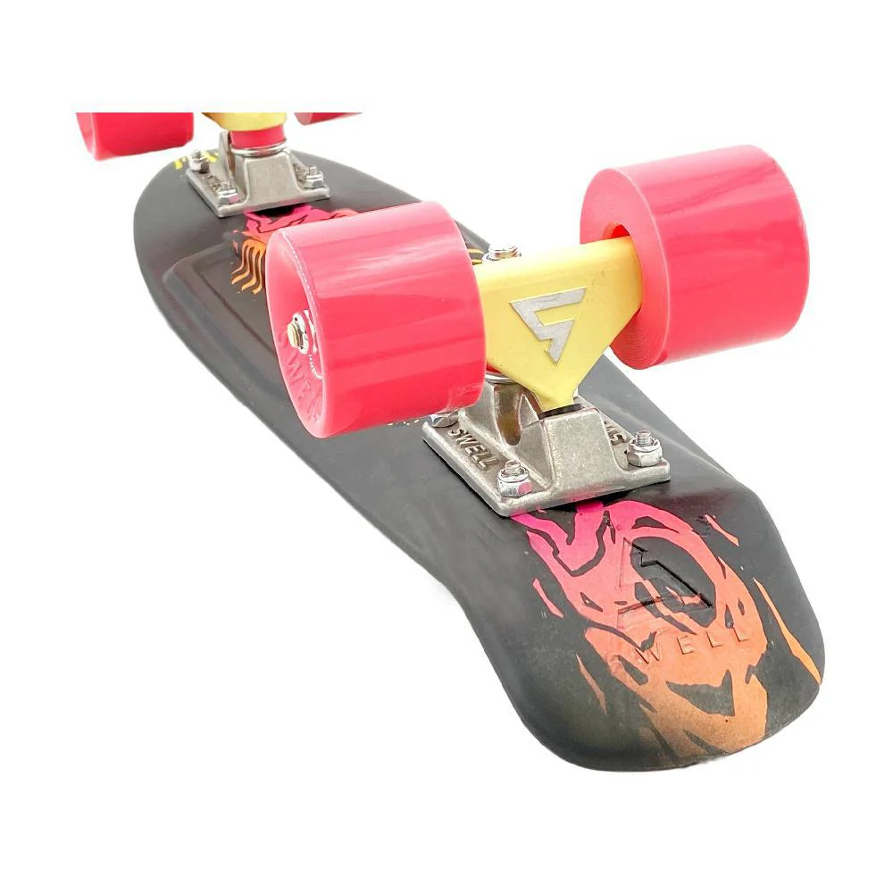 Swell 22" Complete Fishbone Black Yellow Pink mini Skateboard - Image 5