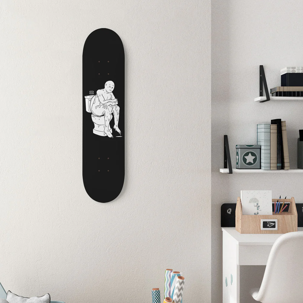 The Thinker Black 8.25" Custom Skateboard or Wall Art - Image 3
