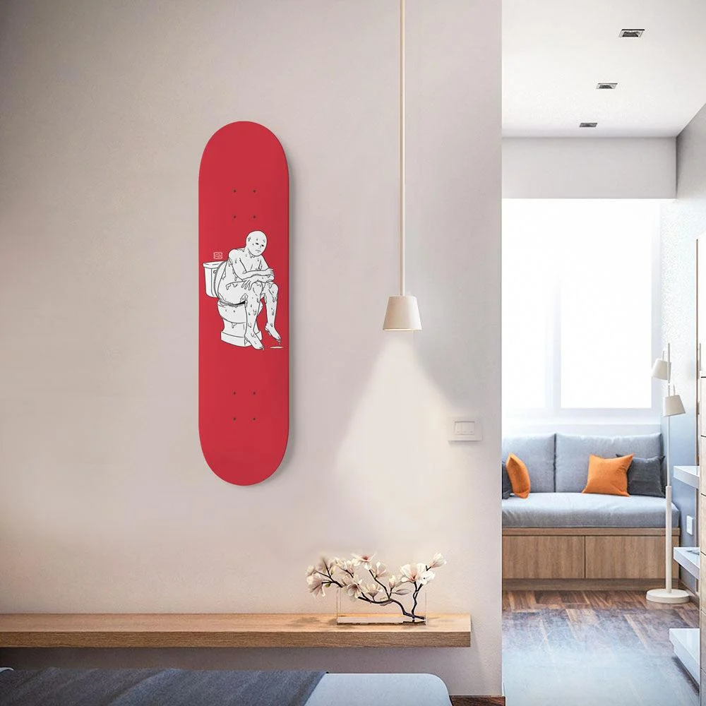 The Thinker Red 8.25" Custom Skateboard or Wall Art - Image 2
