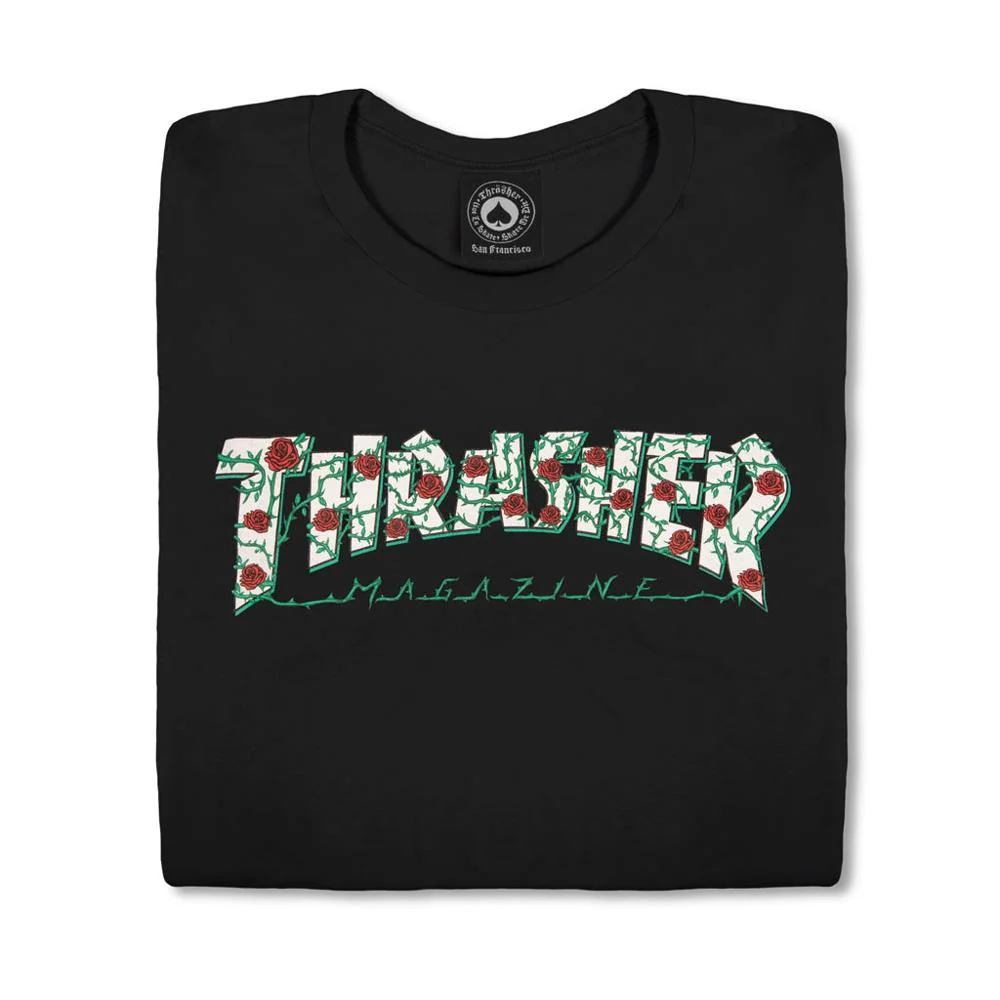 Thrasher Roses Small Black T-Shirt - Image 2