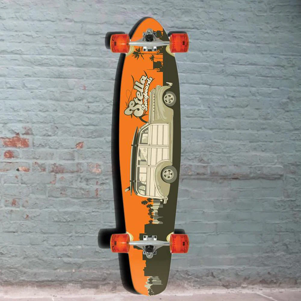 Woody Orange kicktail longboard Stella 42 inch - Complete