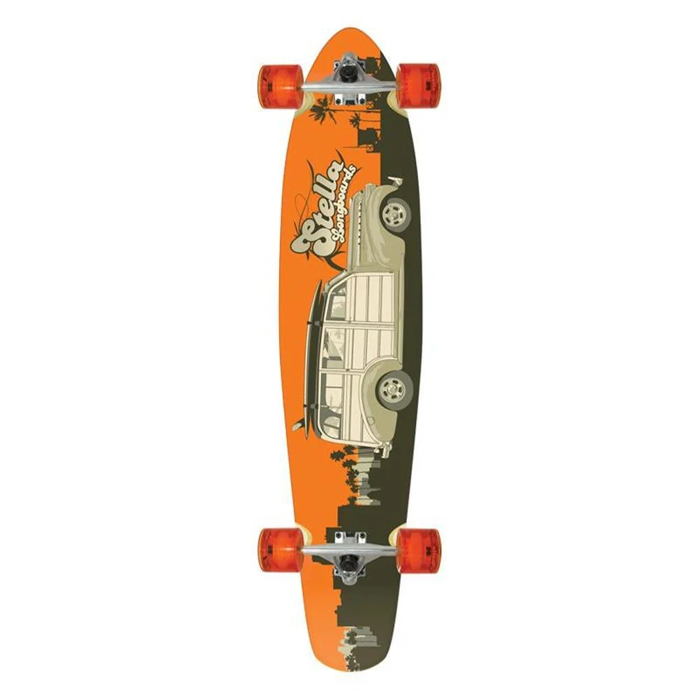 Woody Orange kicktail longboard Stella 42 inch - Complete - Image 2