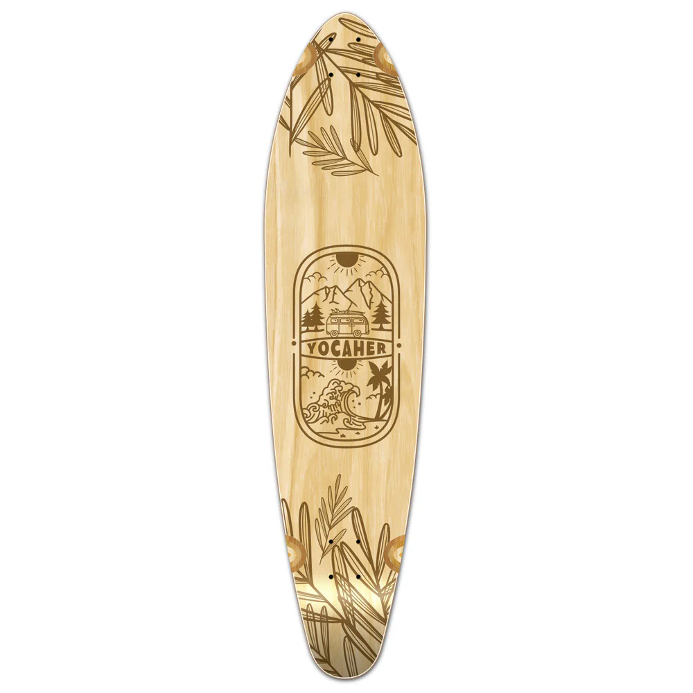 Yocaher Adventure Natural 40" Kicktail Longboard Deck