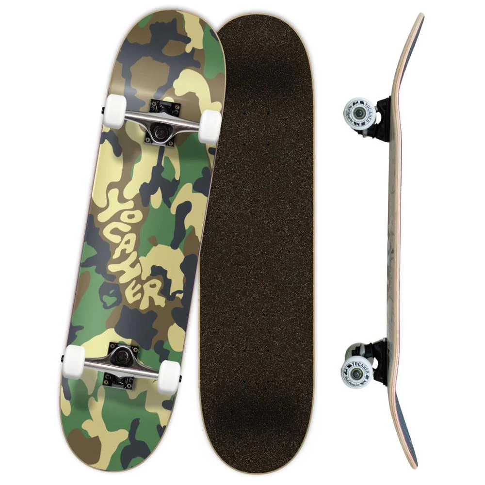 Yocaher Complete 7.75" Skateboard - Camo Series - Green - Image 2