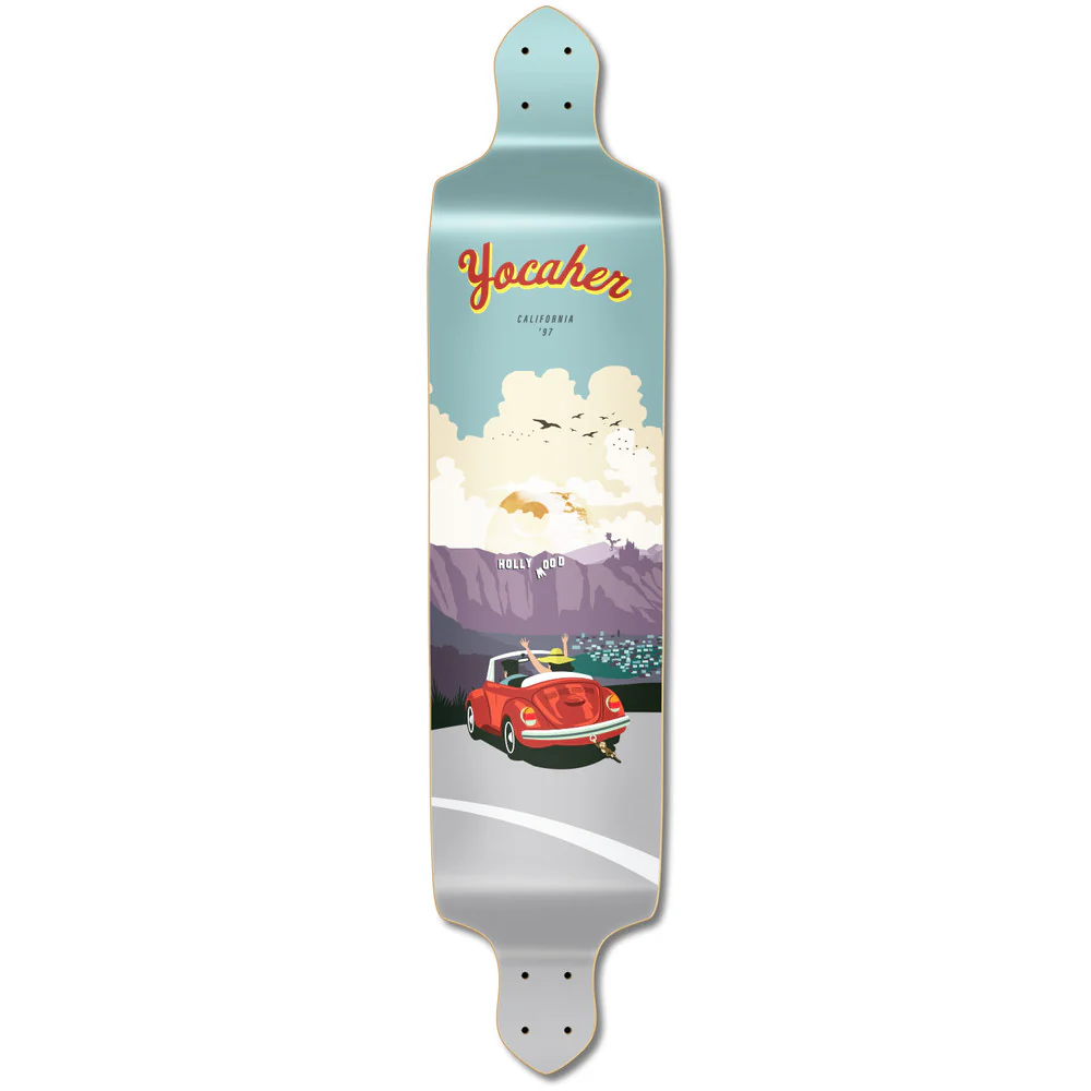 Yocaher VW Beetle Red 41.25" Drop Down Longboard Deck